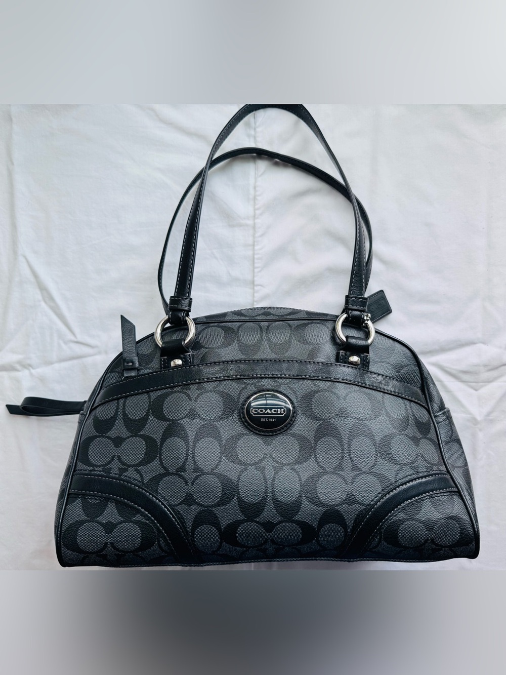 Coach Black Signature Dome Shoulder Bag